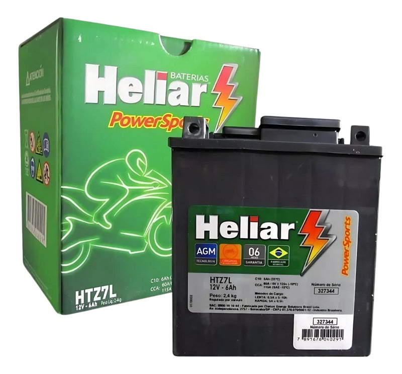 BATERIA HELIAR - HTZ7L 12v 6Ah CCA 60A/135s