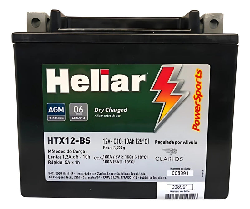 Bateria Heliar Cbr 1100 X/Super Blackbird 1997-2006 HTX12-BS