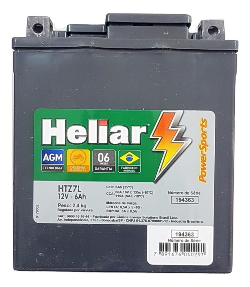 BATERIA HELIAR - HTZ7L 12v 6Ah CCA 60A/135s