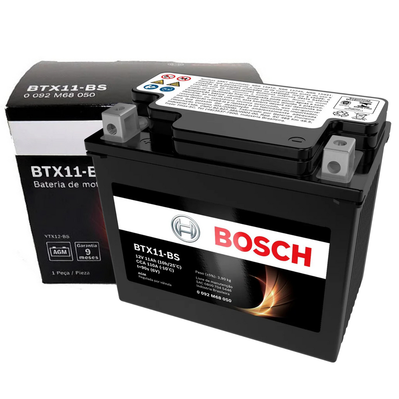 BATERIA BTX11-BS 11Ah 12V 0092M68050 - BOSCH - ORIGINAL