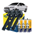 Kit 3 Bobina + Velas Original Marelli New Ka 1.0 3 Cilindros - Magneti Marelli