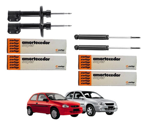 Kit Suspensão 4 Amortecedores Diant/tras Corsa 1994 Até 2002 - Cofap
